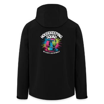 Funny Cleaning Design - Men’s Recycled Softshell Jacket by Stanley/Stella - black - Back - AI Model Male 185 light (185cm)