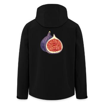 Opened Fig – Fruit Illustration - Men’s Recycled Softshell Jacket by Stanley/Stella - black - Back - AI Model Male 185 light (185cm)