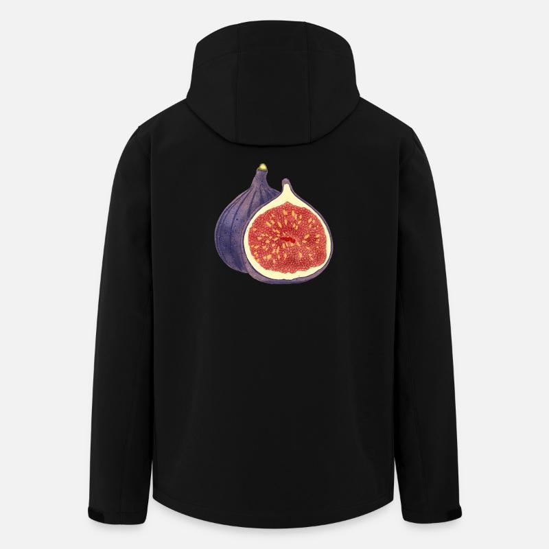 Opened Fig – Fruit Illustration - Men’s Recycled Softshell Jacket by Stanley/Stella - black
