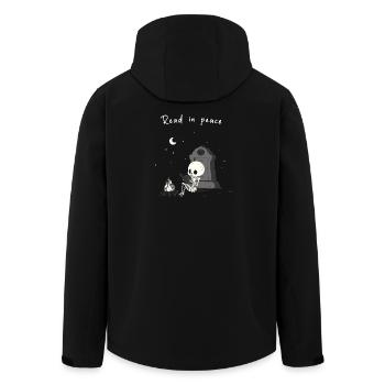 Lire en paix – Squelette près du feu - Veste softshell homme en polyester recyclé Stanley/Stella - noir - Dos - AI Model Male 185 light (185cm)