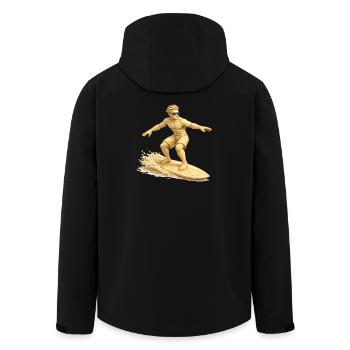 Sand-Surfer auf dem Surfbrett - Recycelte Männer Softshell-Jacke von Stanley/Stella - Schwarz - Hinten - AI Model Male 185 light (185cm)