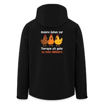 funny chicken poultry farming rooster - Men’s Recycled Softshell Jacket by Stanley/Stella - black - Back - AI Model Male 185 light (185cm)