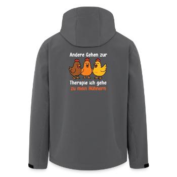 coq d’élevage de volaille drôle de poulet - Veste softshell homme en polyester recyclé Stanley/Stella - charbon - Dos - AI Model Male 185 light (185cm)