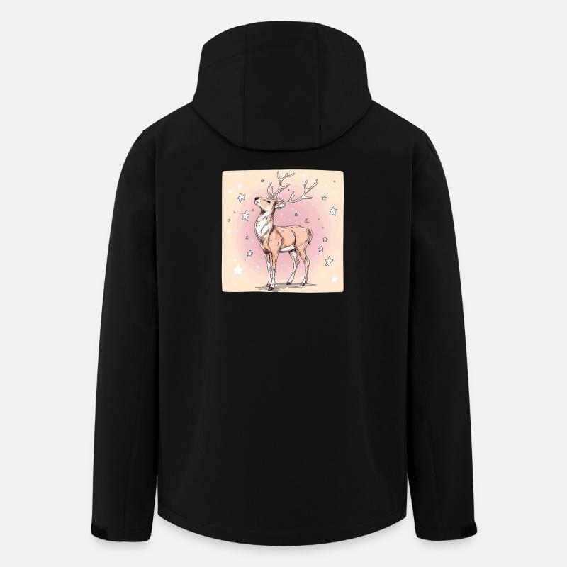 Cerf avec des étoiles - Veste softshell homme en polyester recyclé Stanley/Stella - noir