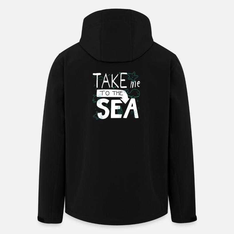 Take Me to the Sea – Doodle Meer Spruch - Recycelte Männer Softshell-Jacke von Stanley/Stella - Schwarz