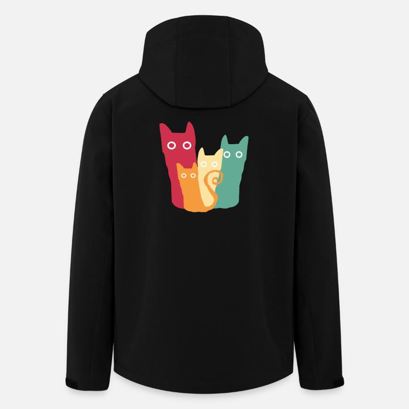 Cats Retro Cat - Men’s Recycled Softshell Jacket by Stanley/Stella - black