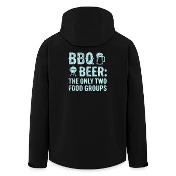 BBQ Shirt, Hoodie for Grill Masters and Grill Fans - Men’s Recycled Softshell Jacket by Stanley/Stella - black - Back - AI Model Male 185 light (185cm)