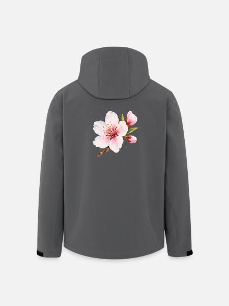 Almond Blossom Pink Spring Flower - Men’s Recycled Softshell Jacket by Stanley/Stella - black