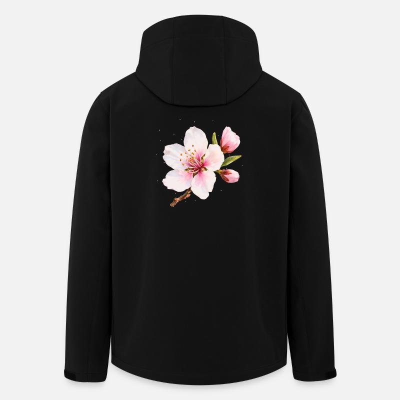 Mandelblüte Rosa Frühlingsblume - Recycelte Männer Softshell-Jacke von Stanley/Stella - Schwarz