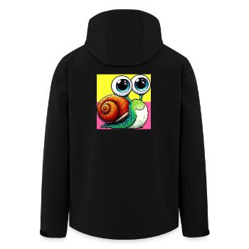 Schnecke - Recycelte Männer Softshell-Jacke von Stanley/Stella - Schwarz - Hinten - AI Model Male 185 light (185cm)