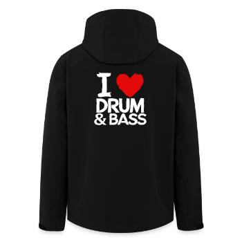 J’adore Drum & Bass Grunge Musique Batteur Drôle - Veste softshell homme en polyester recyclé Stanley/Stella - noir - Dos - AI Model Male 185 light (185cm)