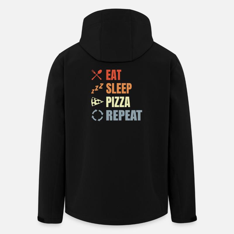 Eat Sleep Pizza Repeat - Men’s Recycled Softshell Jacket by Stanley/Stella - black