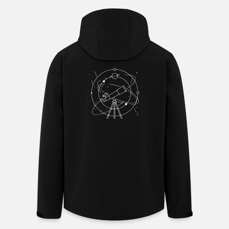 Teleskop Sonnensystem Planeten Konstellation - Recycelte Männer Softshell-Jacke von Stanley/Stella - Schwarz