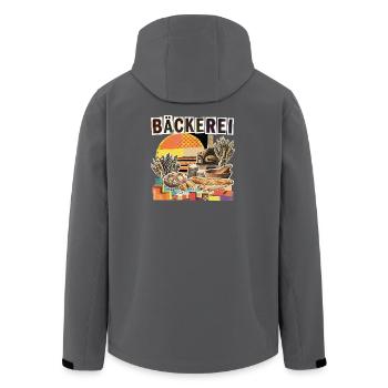 Bäckerei Bäcker Vintage - Recycelte Männer Softshell-Jacke von Stanley/Stella - Anthrazit - Hinten - AI Model Male 185 light (185cm)