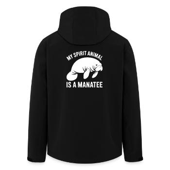 Manatee Spirit Tier - Recycelte Männer Softshell-Jacke von Stanley/Stella - Schwarz - Hinten - AI Model Male 185 light (185cm)