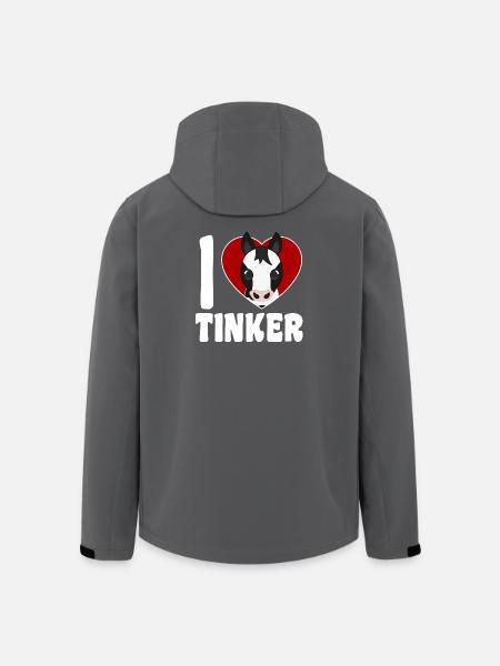 I Love Tinker Horses - Heart - Men’s Recycled Softshell Jacket by Stanley/Stella - black