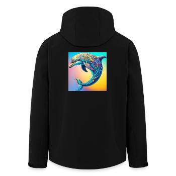 Delfin - Recycelte Männer Softshell-Jacke von Stanley/Stella - Schwarz - Hinten - AI Model Male 185 light (185cm)