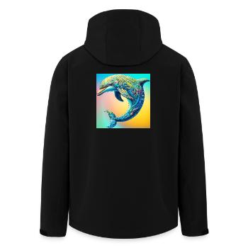 Delfin - Recycelte Männer Softshell-Jacke von Stanley/Stella - Schwarz - Hinten - AI Model Male 185 light (185cm)