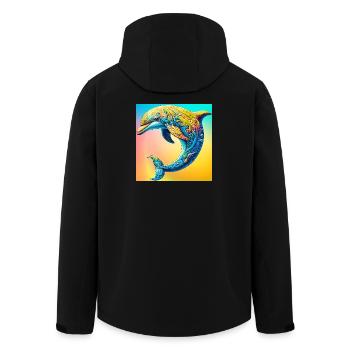 Delfin - Recycelte Männer Softshell-Jacke von Stanley/Stella - Schwarz - Hinten - AI Model Male 185 light (185cm)