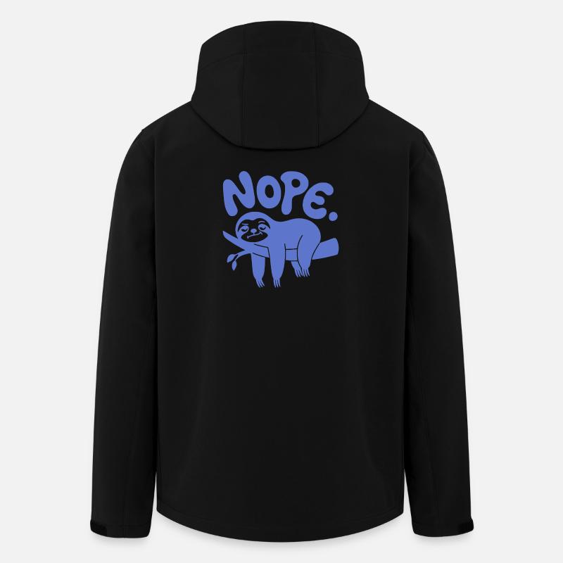 Funny Sloth "Nope" - Lazy Nap & Procrastination - Men’s Recycled Softshell Jacket by Stanley/Stella - black