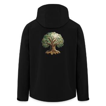 Mosaïque de l’Arbre de Vie - Art spirituel pour la nature Fan - Veste softshell homme en polyester recyclé Stanley/Stella - noir - Dos - AI Model Male 185 light (185cm)