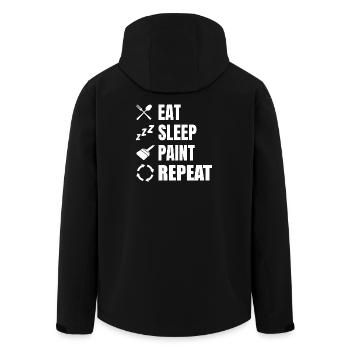 Eat Sleep Paint Repeat - Recycelte Männer Softshell-Jacke von Stanley/Stella - Schwarz - Hinten - AI Model Male 185 light (185cm)