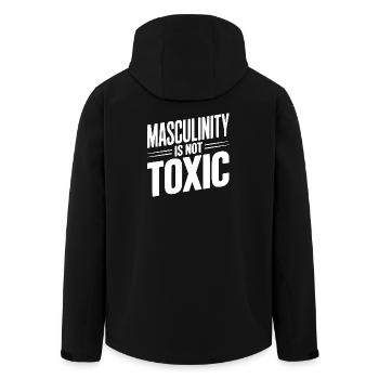 Masculinity Is Not Toxic - Men’s Recycled Softshell Jacket by Stanley/Stella - black - Back - AI Model Male 185 light (185cm)