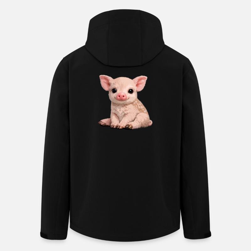 Ferkel-Kuschel-Illustration - Recycelte Männer Softshell-Jacke von Stanley/Stella - Schwarz