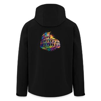 Kolosseum Rom buntes Splash Design Italien - Recycelte Männer Softshell-Jacke von Stanley/Stella - Schwarz - Hinten - AI Model Male 185 light (185cm)