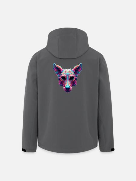 Psychedelic Best Friend - Dog Design T-shirt - Men’s Recycled Softshell Jacket by Stanley/Stella - black