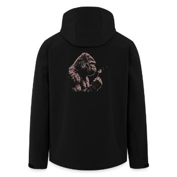 Whimsical Raccoon Dandelion Vintage Sketch Animal - Recycelte Männer Softshell-Jacke von Stanley/Stella - Schwarz - Hinten - AI Model Male 185 light (185cm)