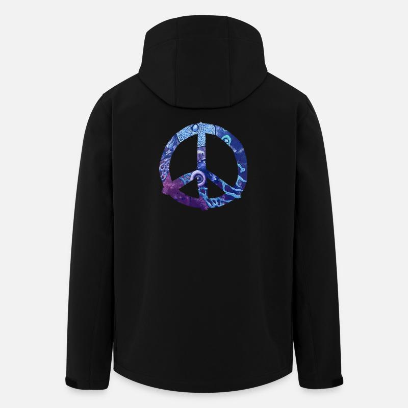 Ozeanfrieden Peacezeichen - Recycelte Männer Softshell-Jacke von Stanley/Stella - Schwarz