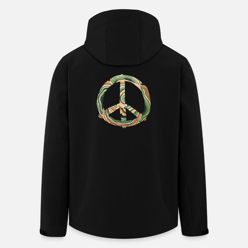 Cercle de la paix aquarelle - Veste softshell homme en polyester recyclé Stanley/Stella - noir
