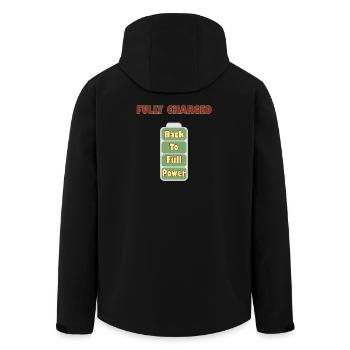 Fully Charged Minimal Battery Design - Men’s Recycled Softshell Jacket by Stanley/Stella - black - Back - AI Model Male 185 light (185cm)