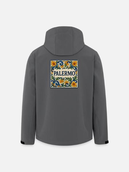 Palermo Fliesenblumen Ornament - Recycelte Männer Softshell-Jacke von Stanley/Stella - Schwarz