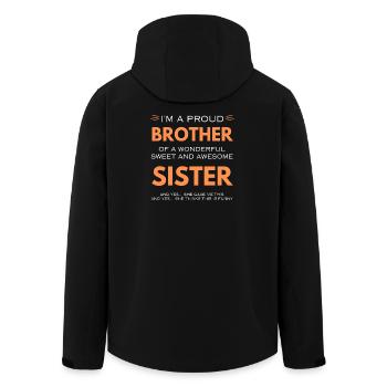 Je suis un frère fier d’une sœur Gift - Veste softshell homme en polyester recyclé Stanley/Stella - noir - Dos - AI Model Male 185 light (185cm)
