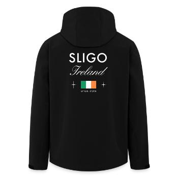 Sligo Ireland Coordinates Travel Souvenir - Men’s Recycled Softshell Jacket by Stanley/Stella - black - Back - AI Model Male 185 light (185cm)