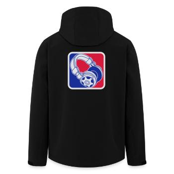 DJ League Shirt | Club Musik Party Headset Design - Recycelte Männer Softshell-Jacke von Stanley/Stella - Schwarz - Hinten - AI Model Male 185 light (185cm)