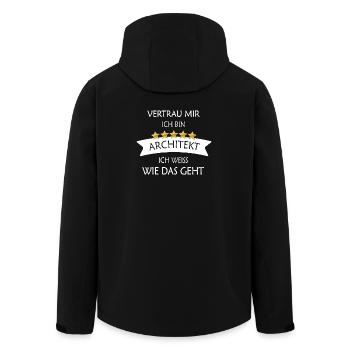 Vertrau mir Architekt - Recycelte Männer Softshell-Jacke von Stanley/Stella - Schwarz - Hinten - AI Model Male 185 light (185cm)