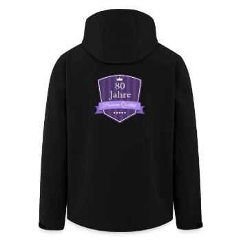 Premium 80 lila - Recycelte Männer Softshell-Jacke von Stanley/Stella - Schwarz - Hinten - AI Model Male 185 light (185cm)