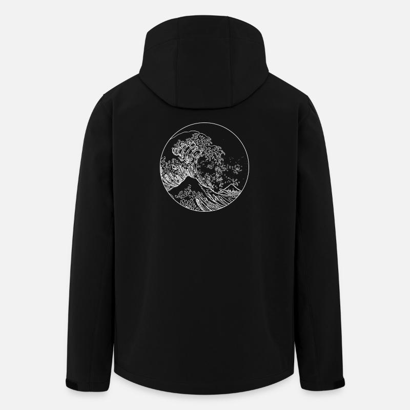 vague blanc - Veste softshell homme en polyester recyclé Stanley/Stella - noir