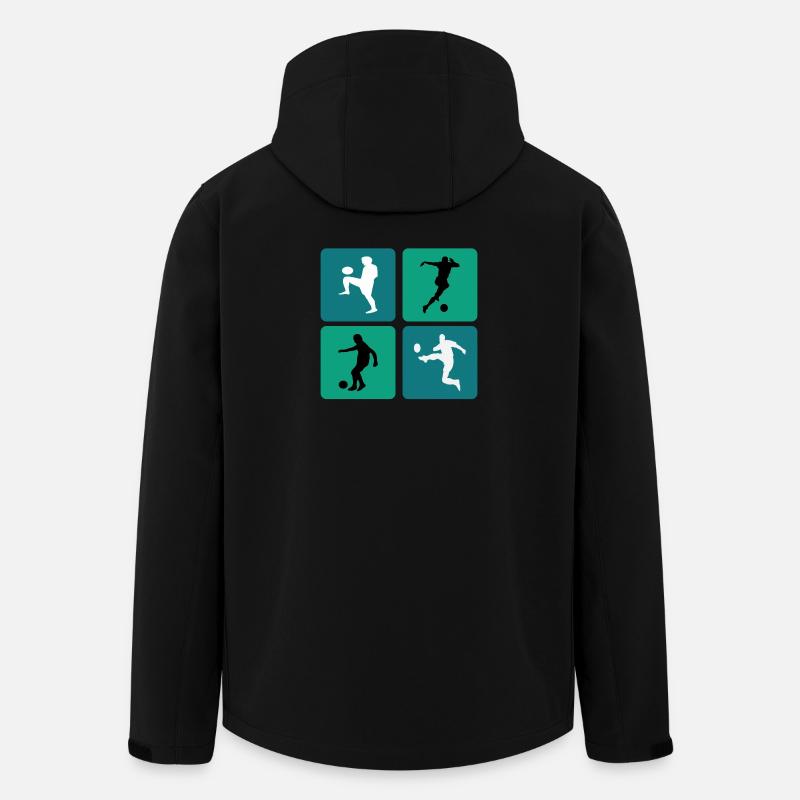 Fussball - Recycelte Männer Softshell-Jacke von Stanley/Stella - Schwarz