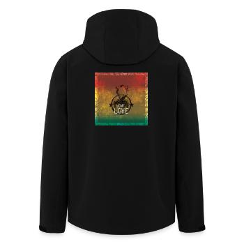 one love reggae - Recycelte Männer Softshell-Jacke von Stanley/Stella - Schwarz - Hinten - AI Model Male 185 light (185cm)
