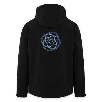 atom - cellular six - Men’s Recycled Softshell Jacket by Stanley/Stella - black - Back - AI Model Male 185 light (185cm)