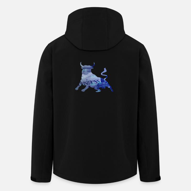 Bourse actions taureau - Veste softshell homme en polyester recyclé Stanley/Stella - noir