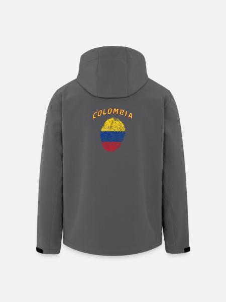Colombie Empreinte digitale / Cadeau drapeau - Veste softshell homme en polyester recyclé Stanley/Stella - noir