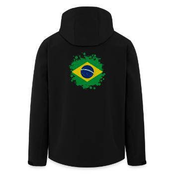 Brazil blick stain gift flag South America - Men’s Recycled Softshell Jacket by Stanley/Stella - black - Back - AI Model Male 185 light (185cm)