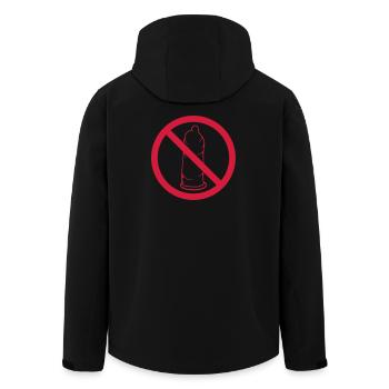 no forbidden shield condom with protection - Men’s Recycled Softshell Jacket by Stanley/Stella - black - Back - AI Model Male 185 light (185cm)