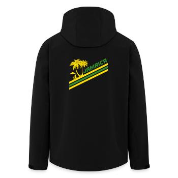 Jamaïque Palmes / Cadeau Caraïbes - Veste softshell homme en polyester recyclé Stanley/Stella - noir - Dos - AI Model Male 185 light (185cm)