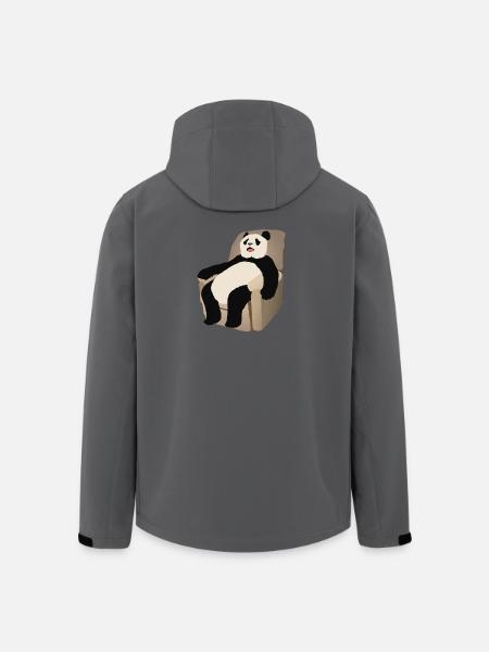 Panda on the armchair - Men’s Recycled Softshell Jacket by Stanley/Stella - black